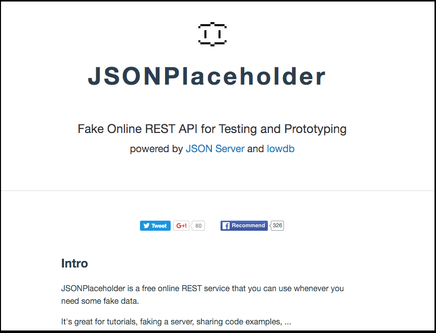 JSONPlaceholderの画面イメージ